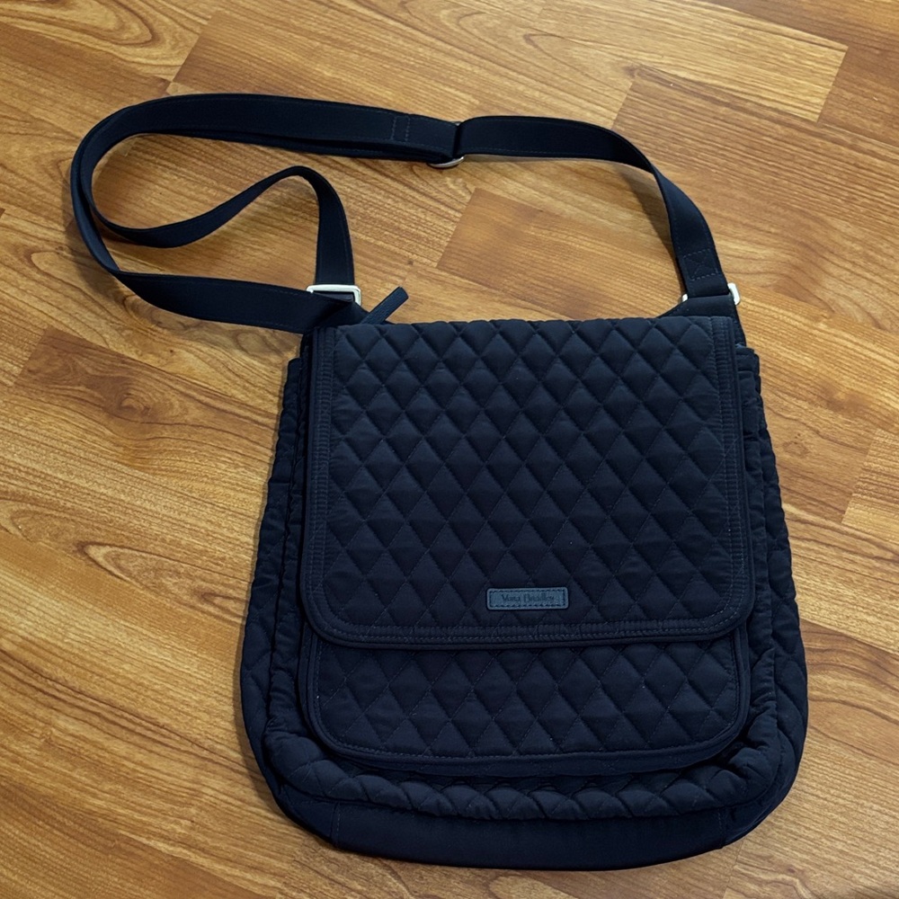 Vera Bradley Navy Quilted Messenger Bag